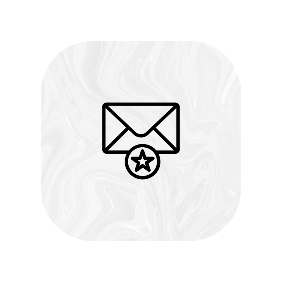 A white envelope icon with a star and a star png