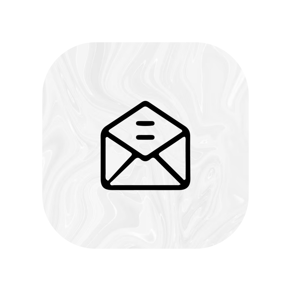Email icon on a flat shape png