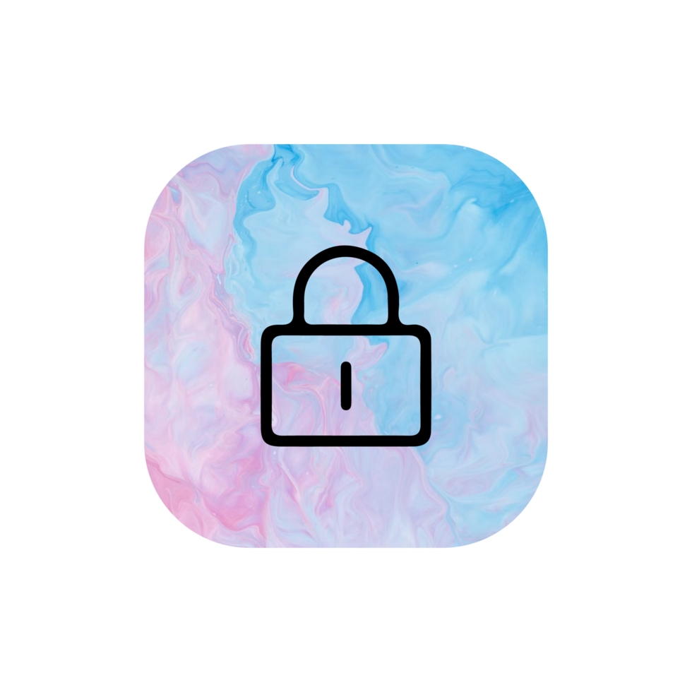 A lock icon on a flat shape png