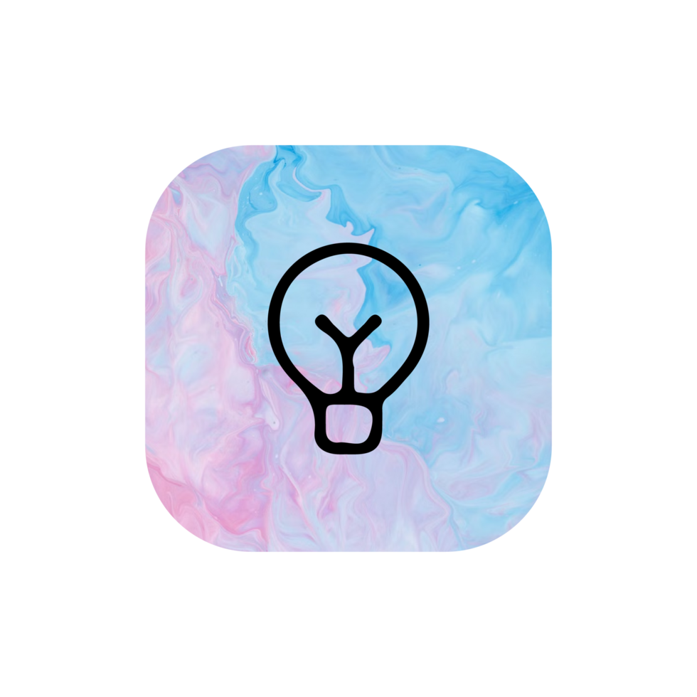 A light bulb icon on a flat shape flat illustration flat png