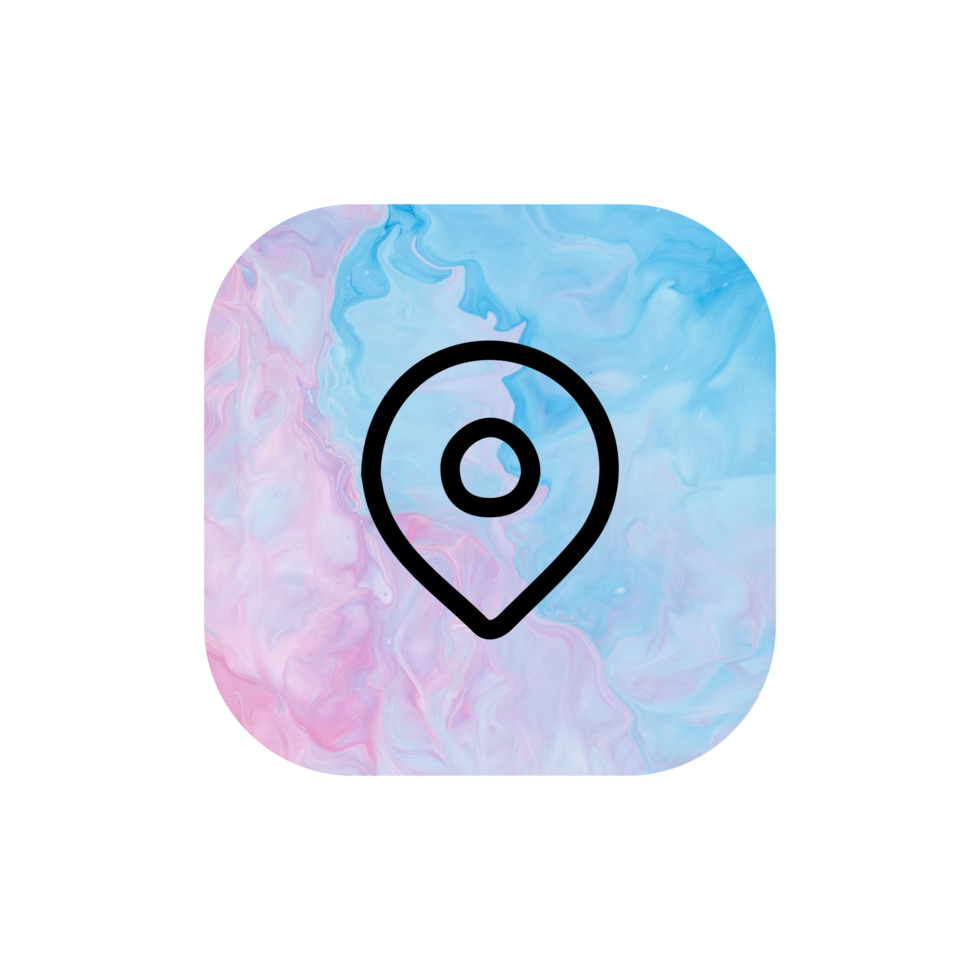A location icon on a flat shape png