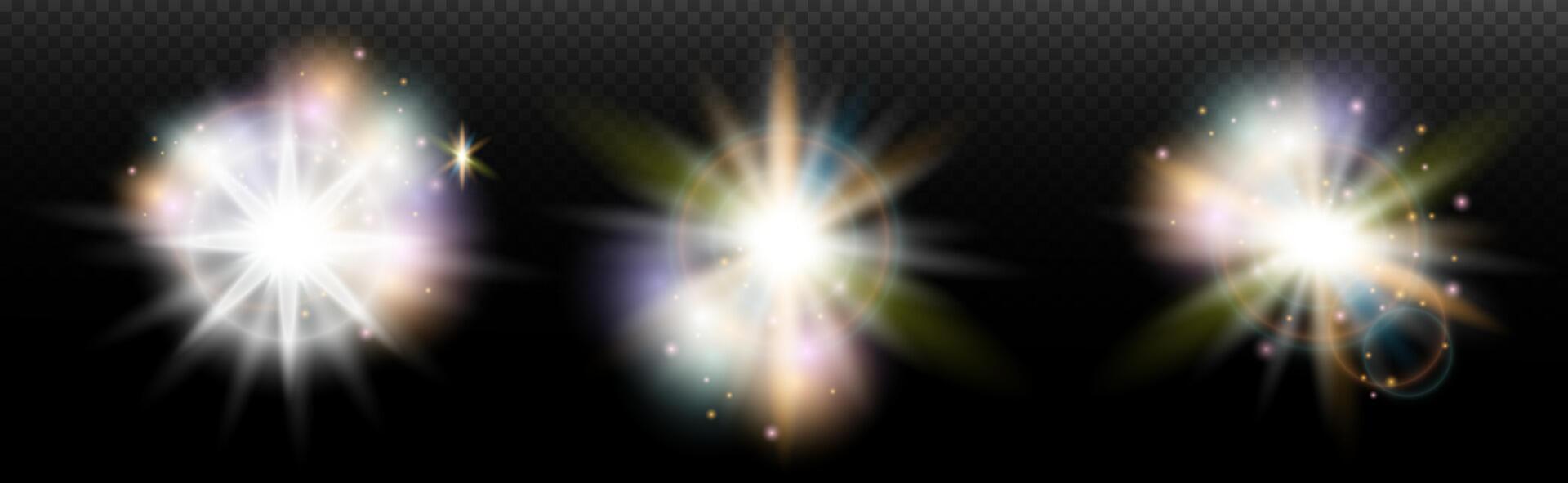 three different types of light effects vector