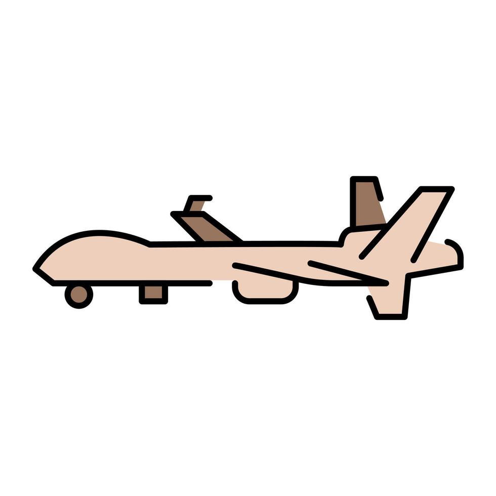 MQ9 Reaper USA line color icon. Attack UAV for reconnaissance and combat operations vector