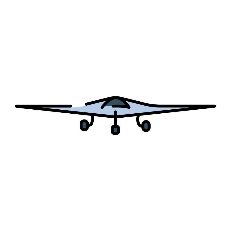 S-70 Okhotnik-B line color icon. Heavy unmanned fighter. vector
