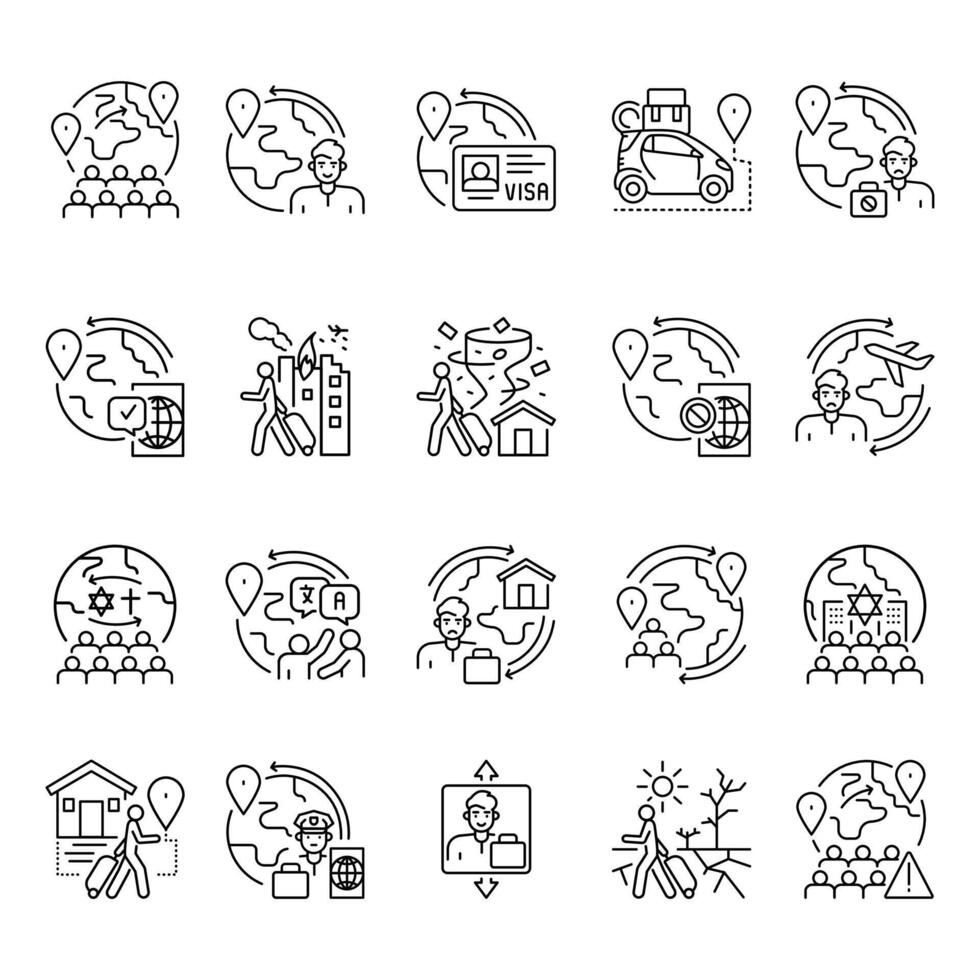 migration black line icon. vector