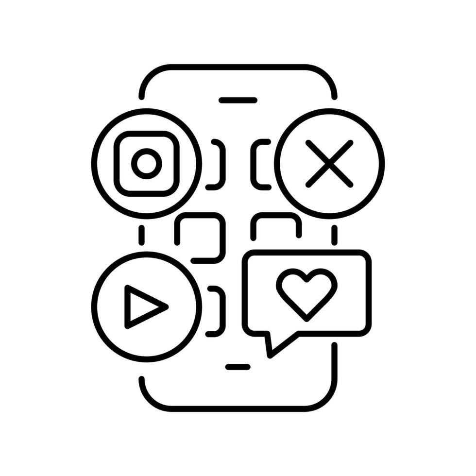 digital platforms black line icon. vector