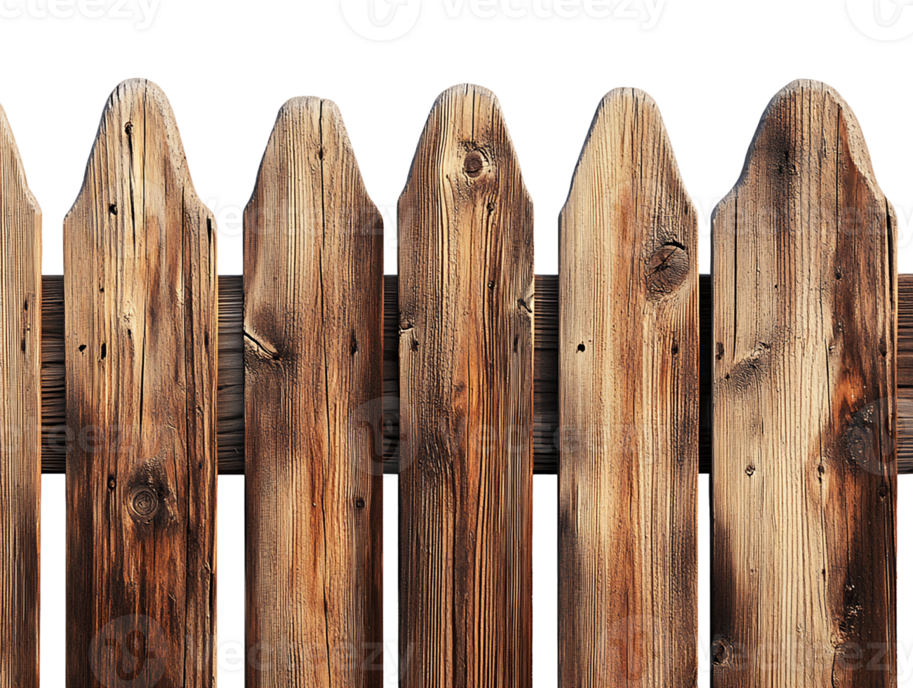 Rustic Wood Picket Fence Against Transparent Background png