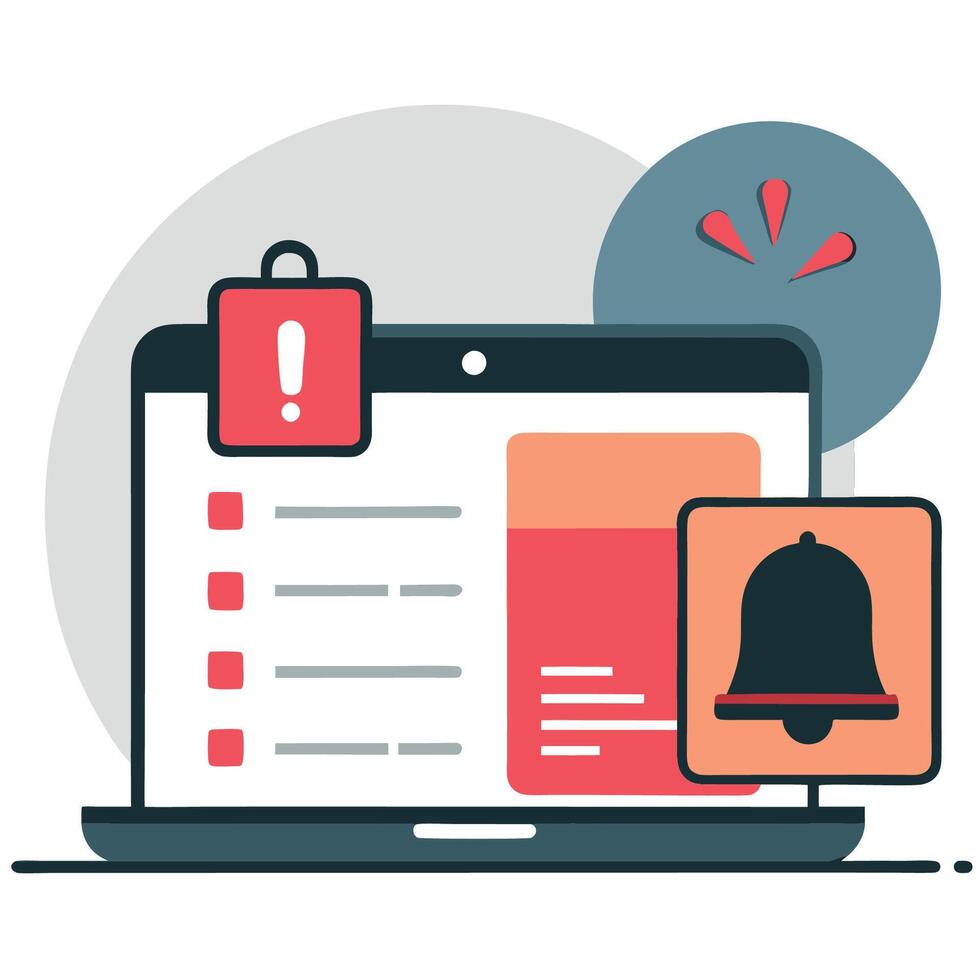 New Notification Concept with Three Animated Pop Ups vector