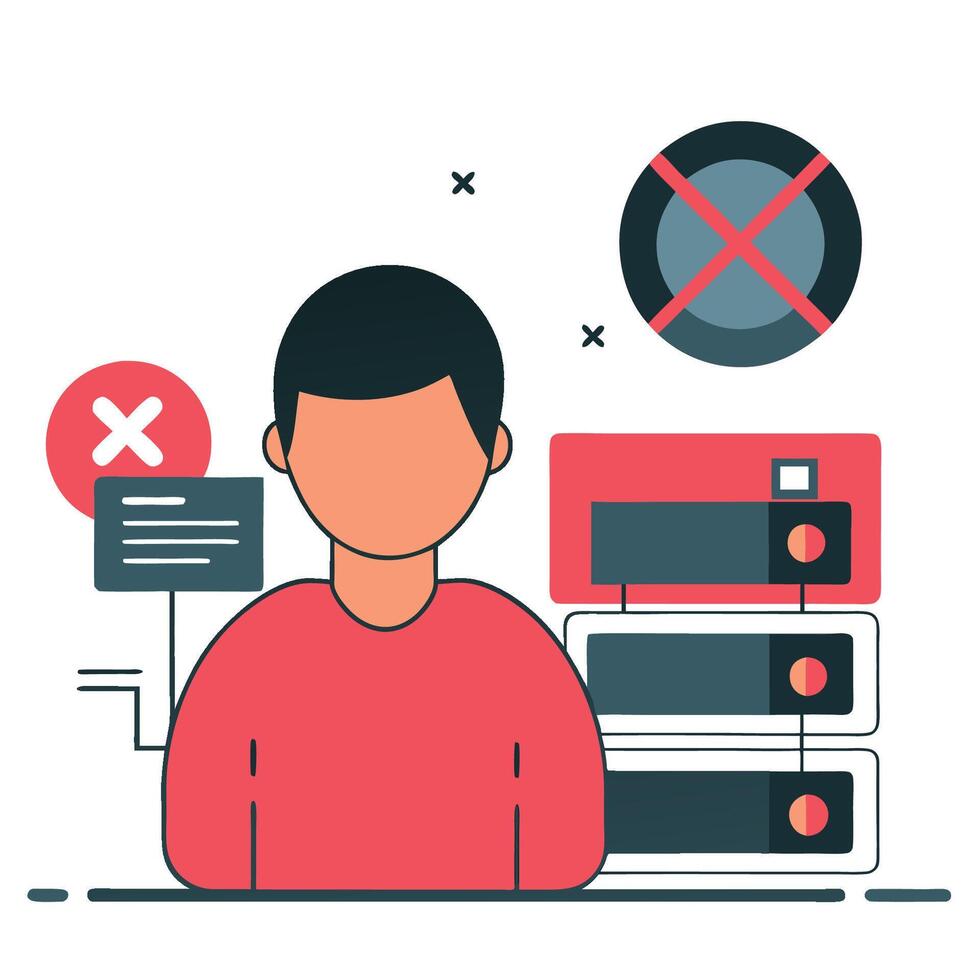Conceptual Illustration of a Data Free Situation with Visual Gaps vector