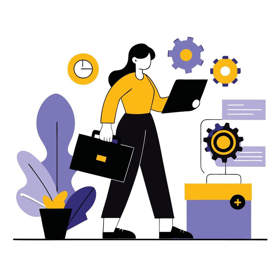 Conceptual Illustration Depicting Emerging Job Trends and Workplace Innovations vector