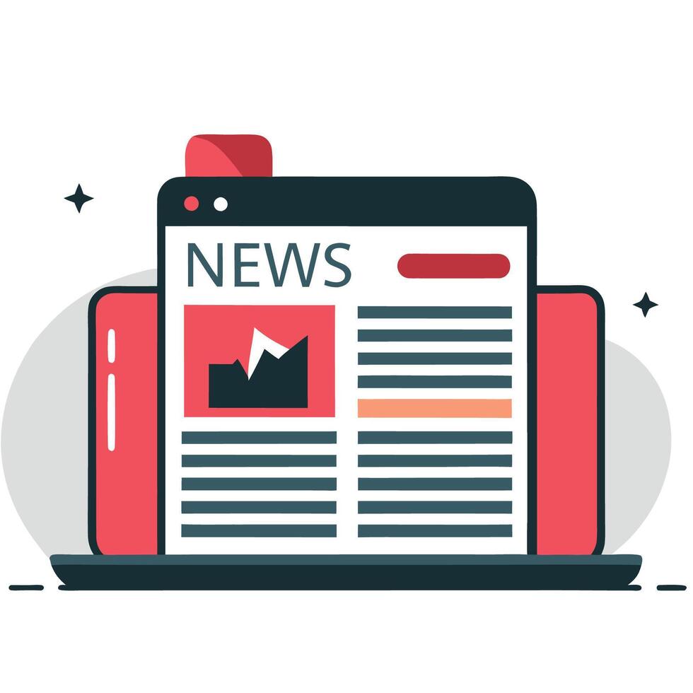 Abstract Concept Illustration of News and Media with Technology in a Modern Art Style vector