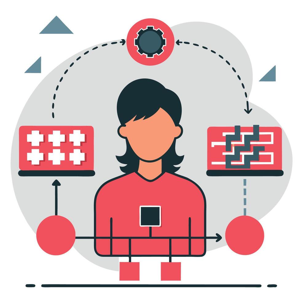 Visual Representation of Logical Concepts with Simple Illustrations vector