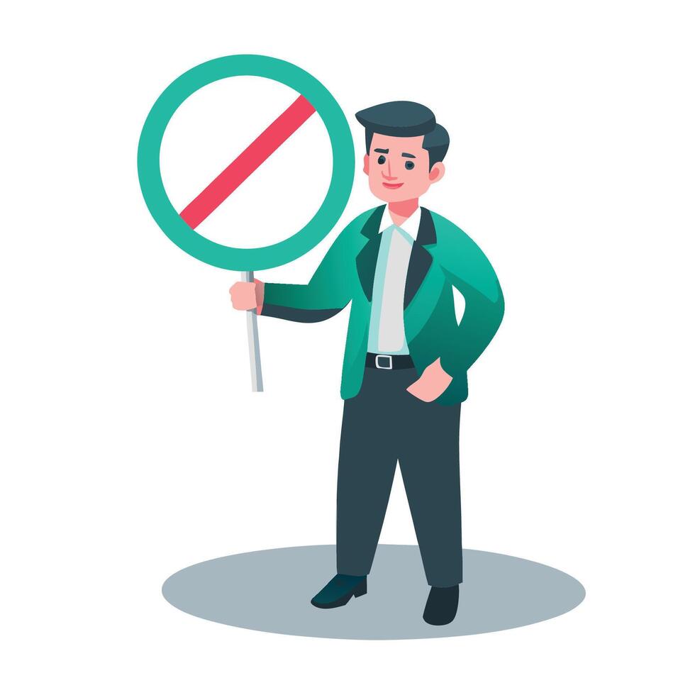 No Protest Sign Symbol of Unity and Respect for Authority vector