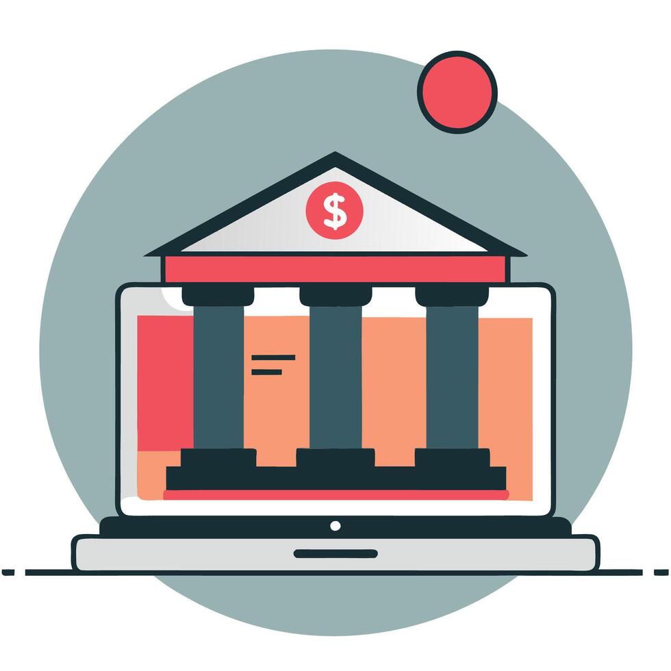 Online Banking Made Easy Managing Finances Digitally vector