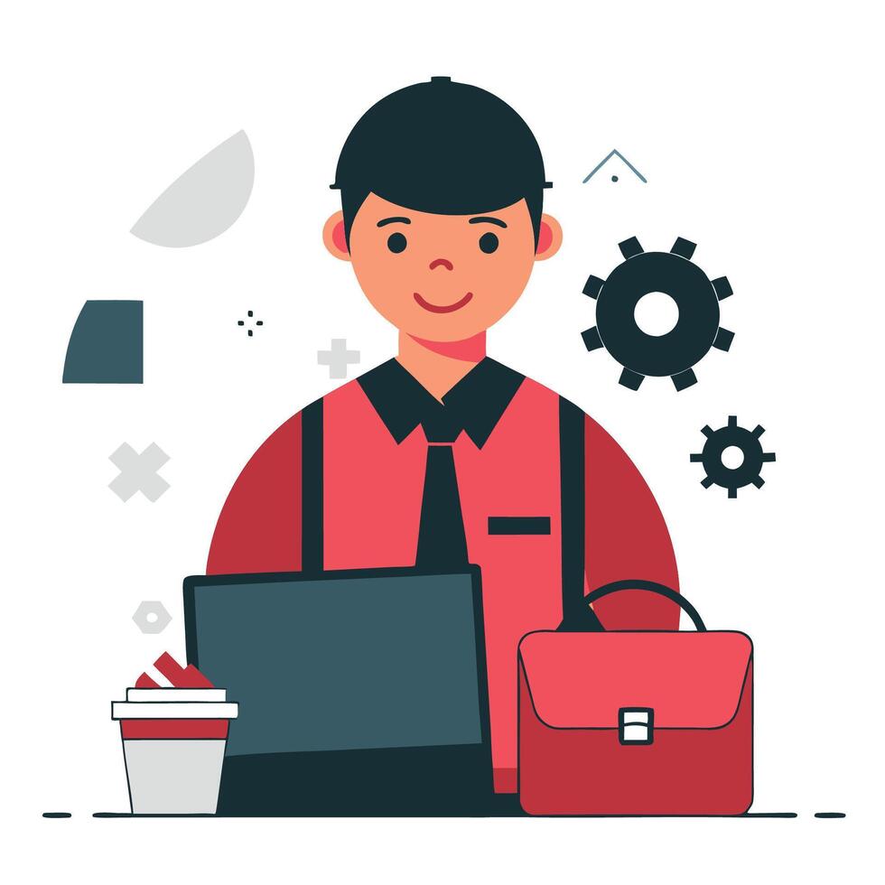 Modern Illustration Depicting Futuristic Job Concepts with Employee Autonomy vector