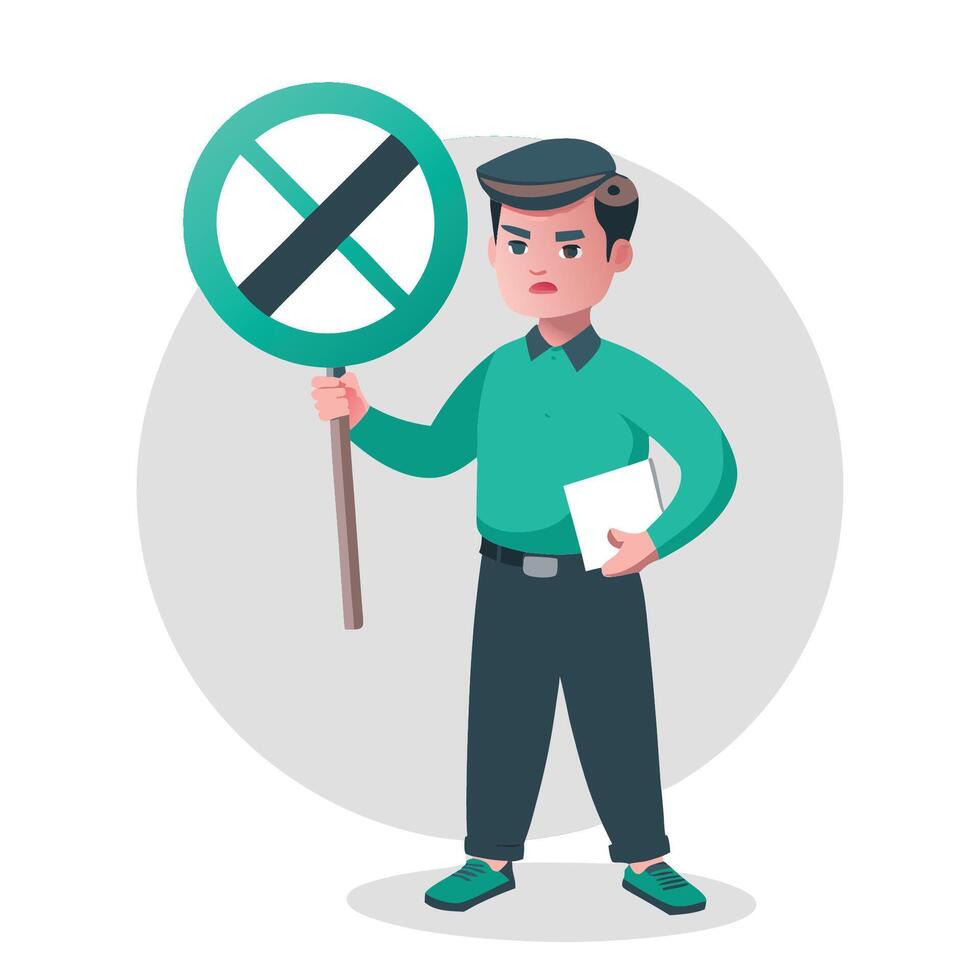 Striking No Protest Sign Illustration A Bold Statement Against Demonstrations vector