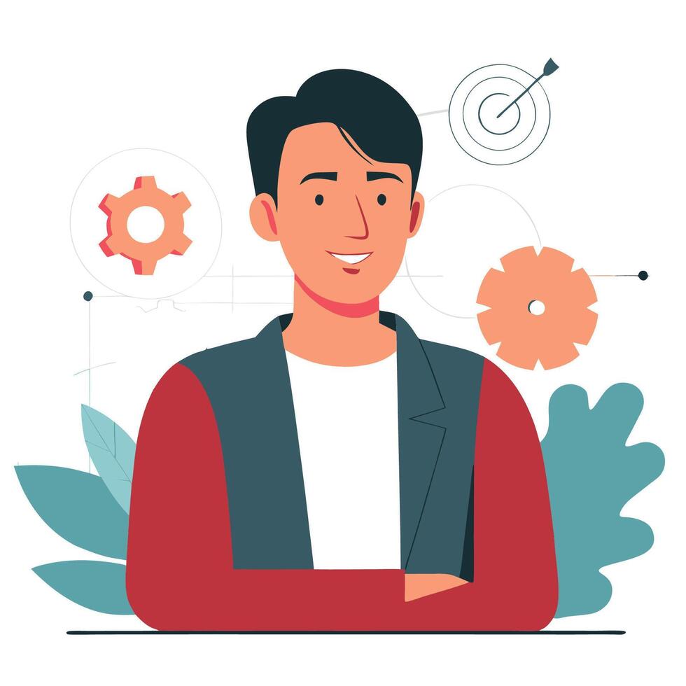 Exploring New Entries Conceptual Illustration in Three Parts vector