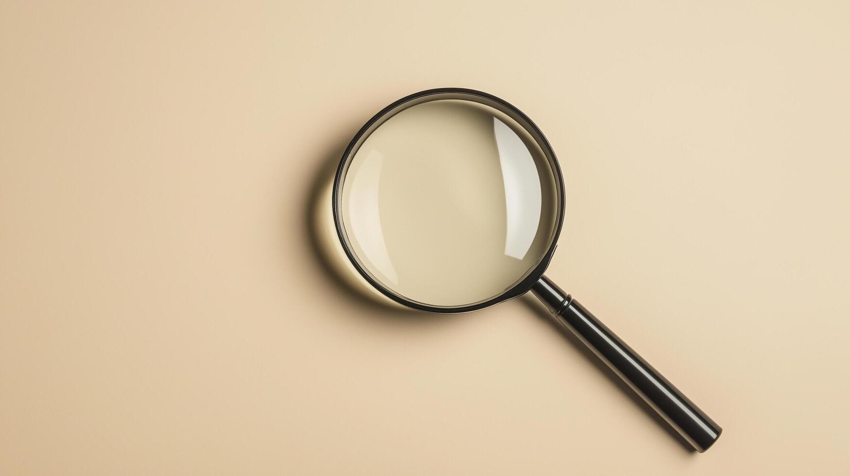 magnifying glass on beige background, perfect for detailed examination photo