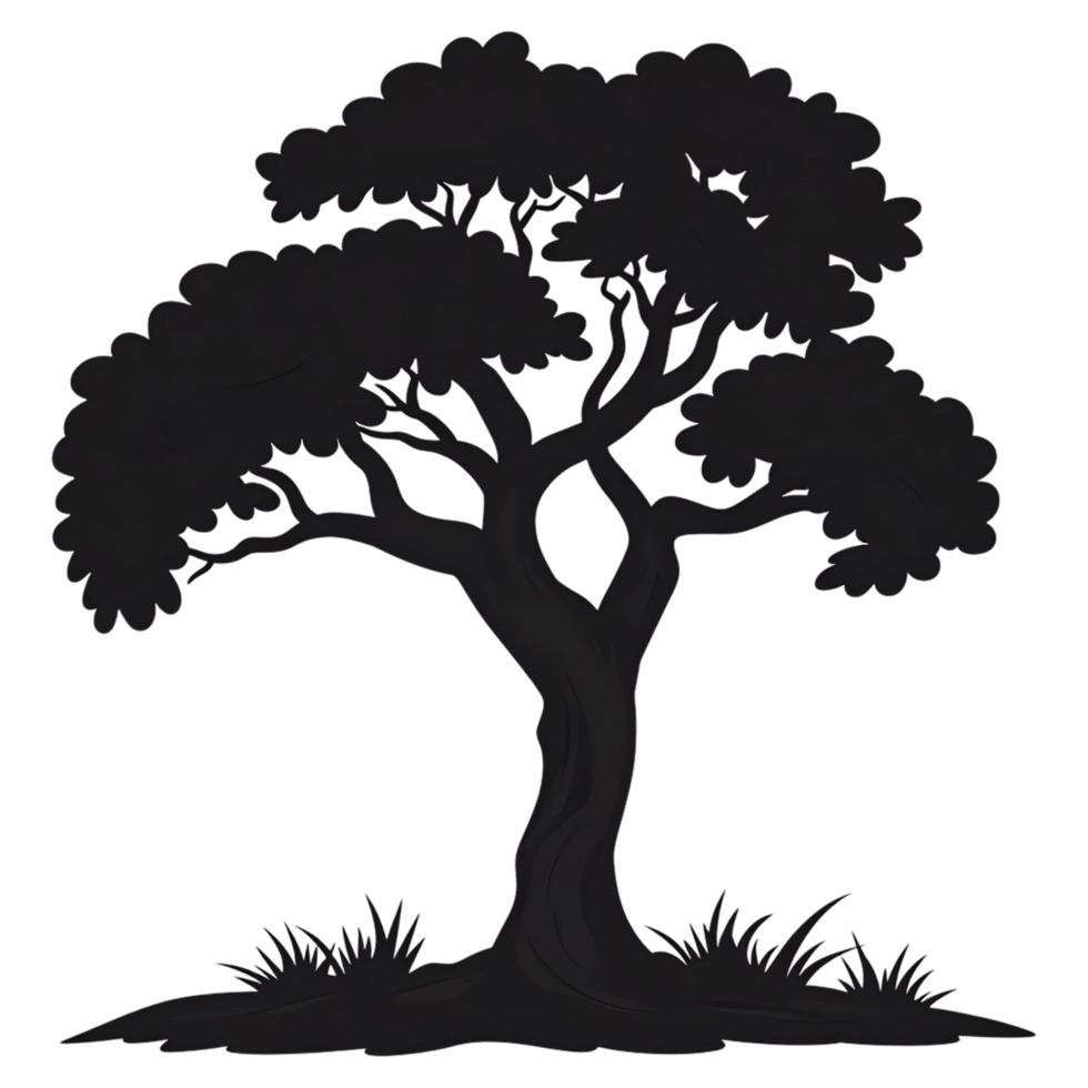 A black tree with leaves on it png