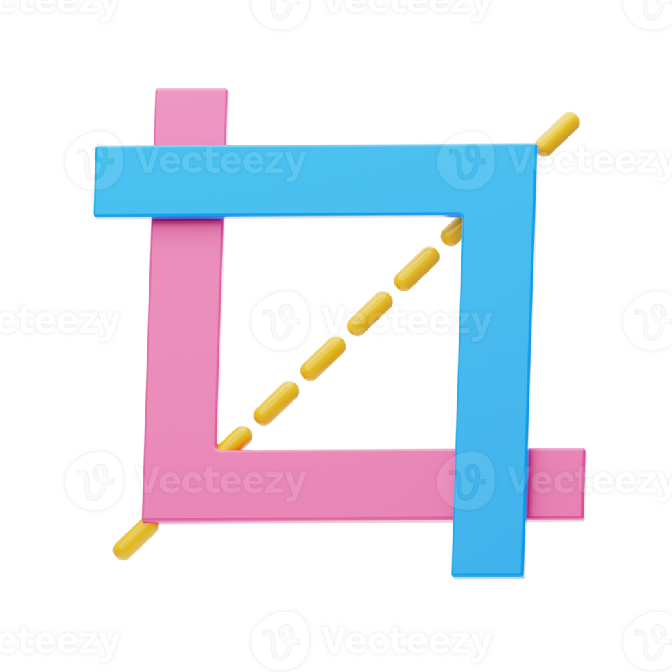 Crop Tool 3D Icon. Premium Graphic Designer Crop Tool 3D Icon png