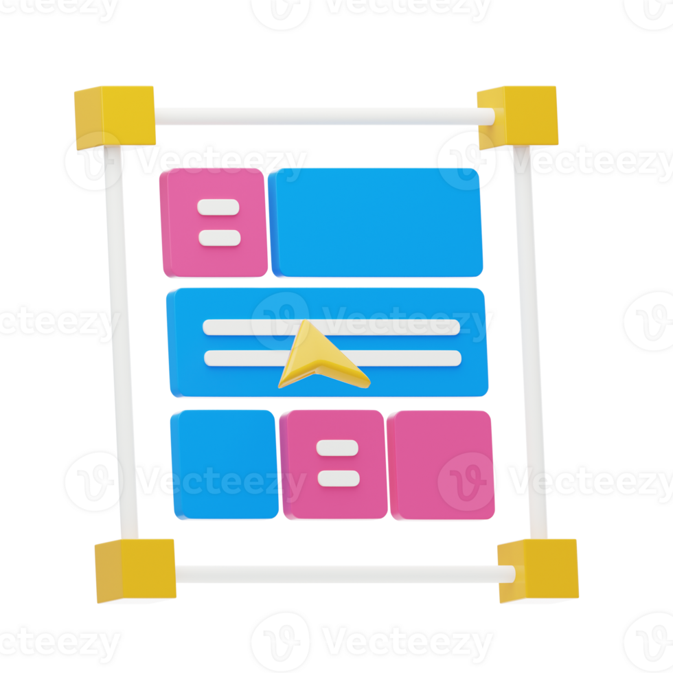 Layout 3D Icon. Design Layout 3D Icon png