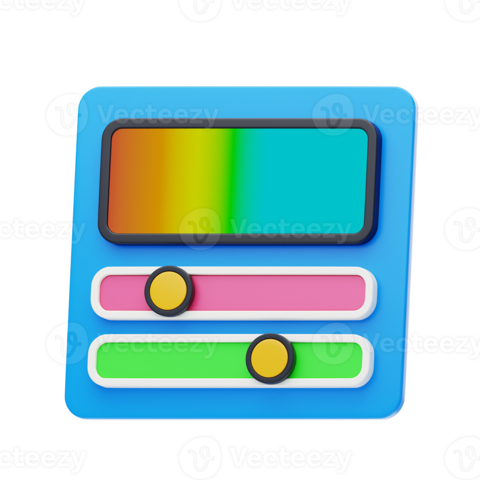 Color Adjuster 3D Icon. Switch Slider 3D Icon png