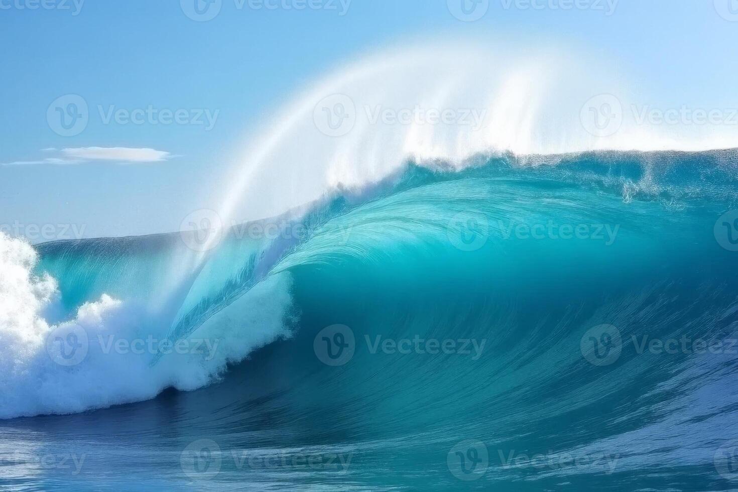 Majestic Ocean Wave Crashing Turquoise Waters Powerful Surf Dramatic Seascape photo