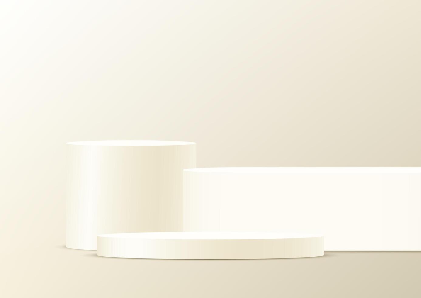 Beige background 3d with podium space for selling products, backdrop, wallpaper, background, text. 3D abstract studio room with pedestal podium vector