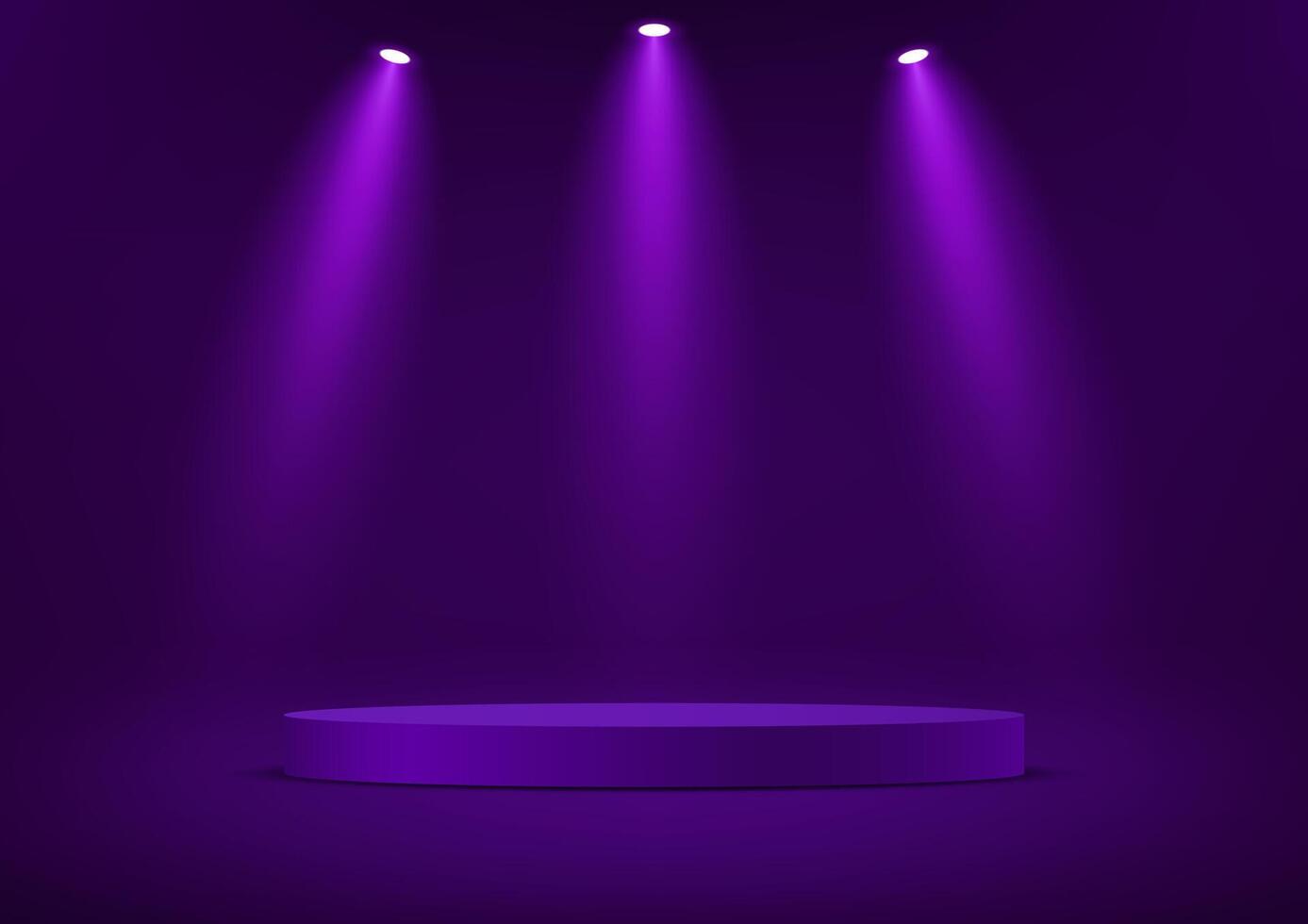 Purple color background 3d with podium. Empty room with light effect. Space for selling products on the website. illustration. vector