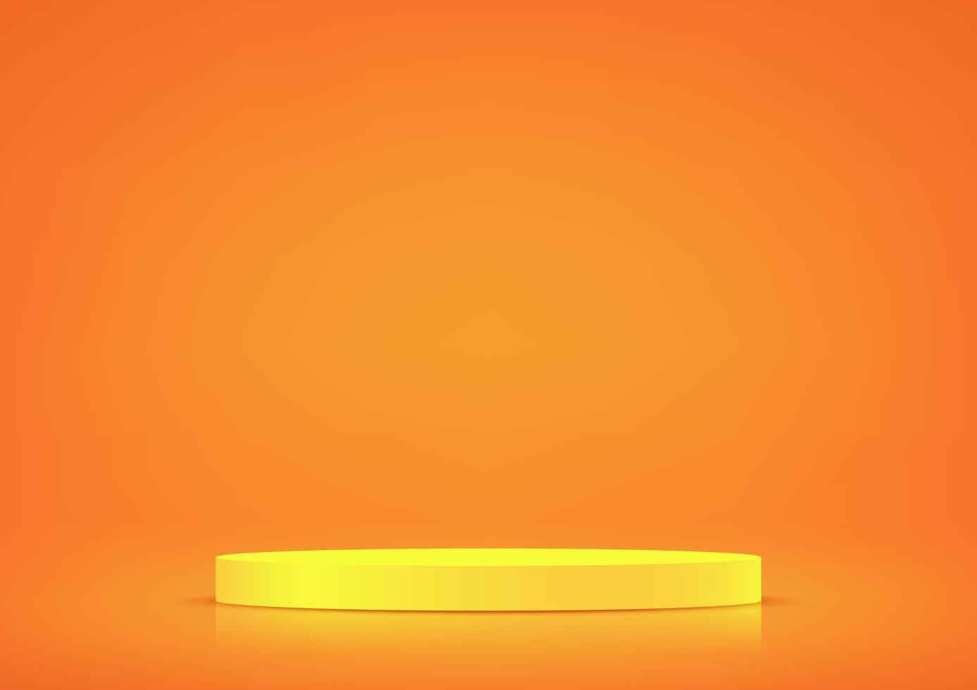Orange background 3d with yellow podium Space for selling products on the website. Product display background. illustration. vector