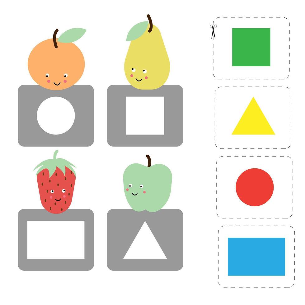 Game for children of learning the names of the shapes vector