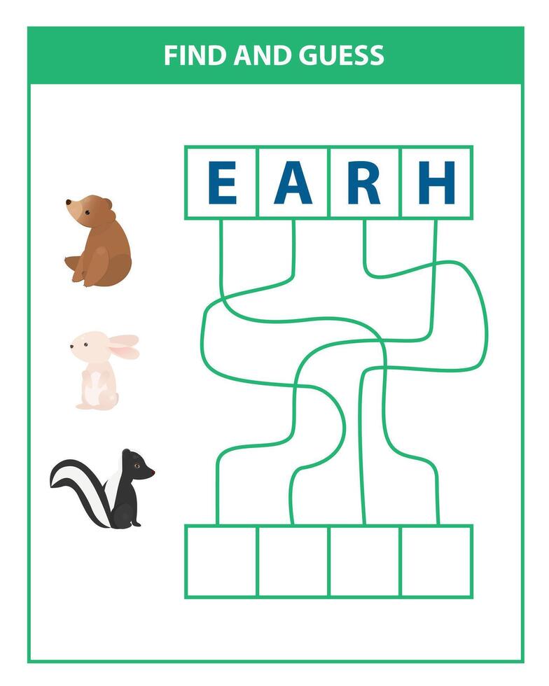 Find and guess word game vector