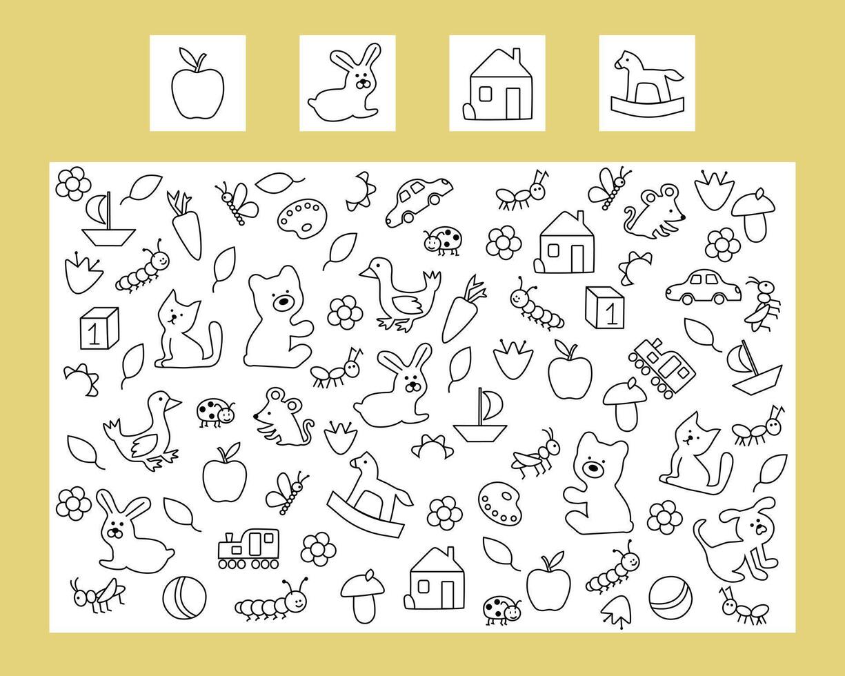 Find an object or animal game vector