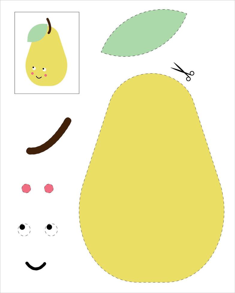 Cut funny pear vector