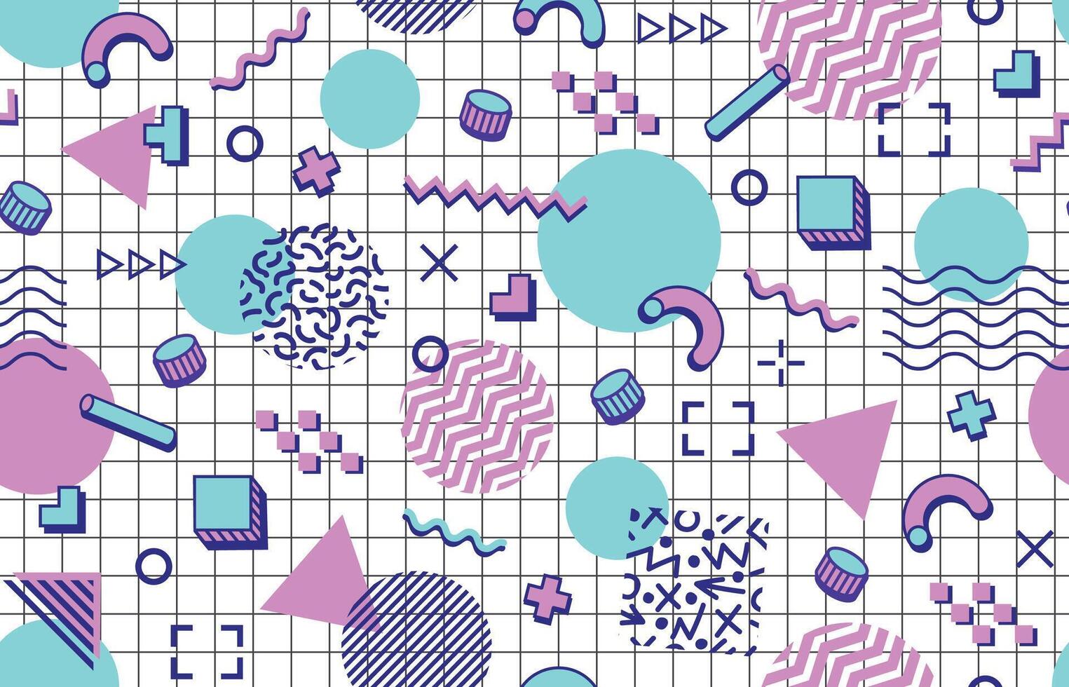 Abstract geometric color Memphis seamless pattern vector