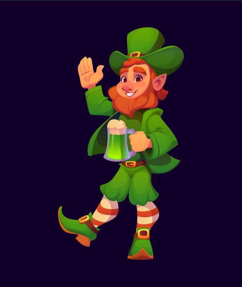 St Patrick day, Irish holiday leprechaun character vector