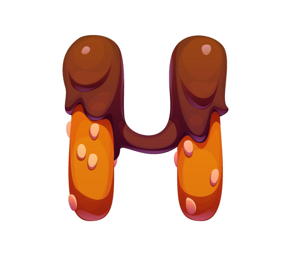 Fast food bread sticks alphabet font letter H vector