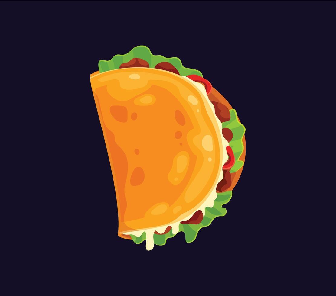 Fast food taco meal ABC font typeface letter D vector