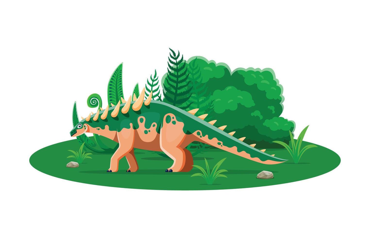 Cartoon dinosaur Polacanthus or prehistoric lizard vector