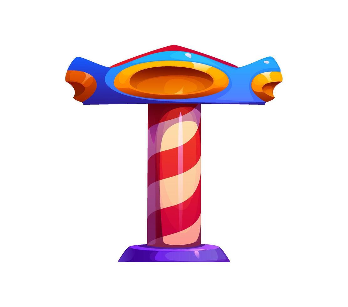 Cartoon letter T circus font, carnival typeface vector