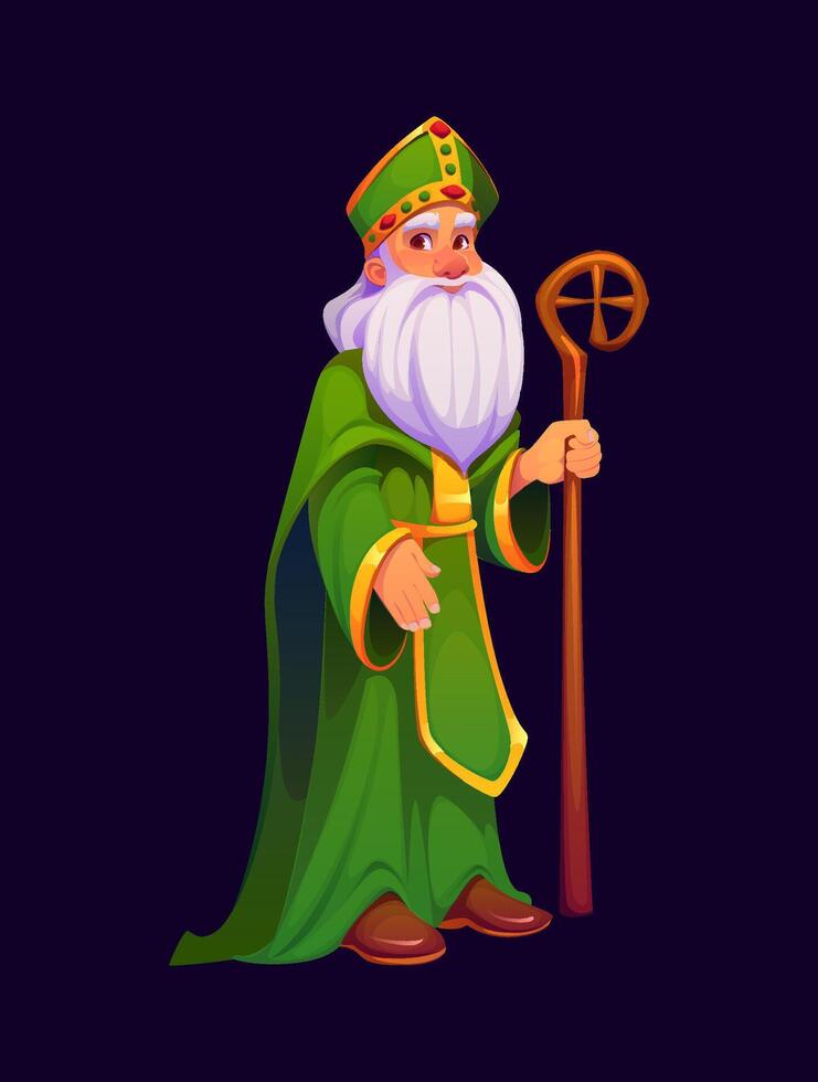 Saint Patrick cartoon character for Irish holiday vector