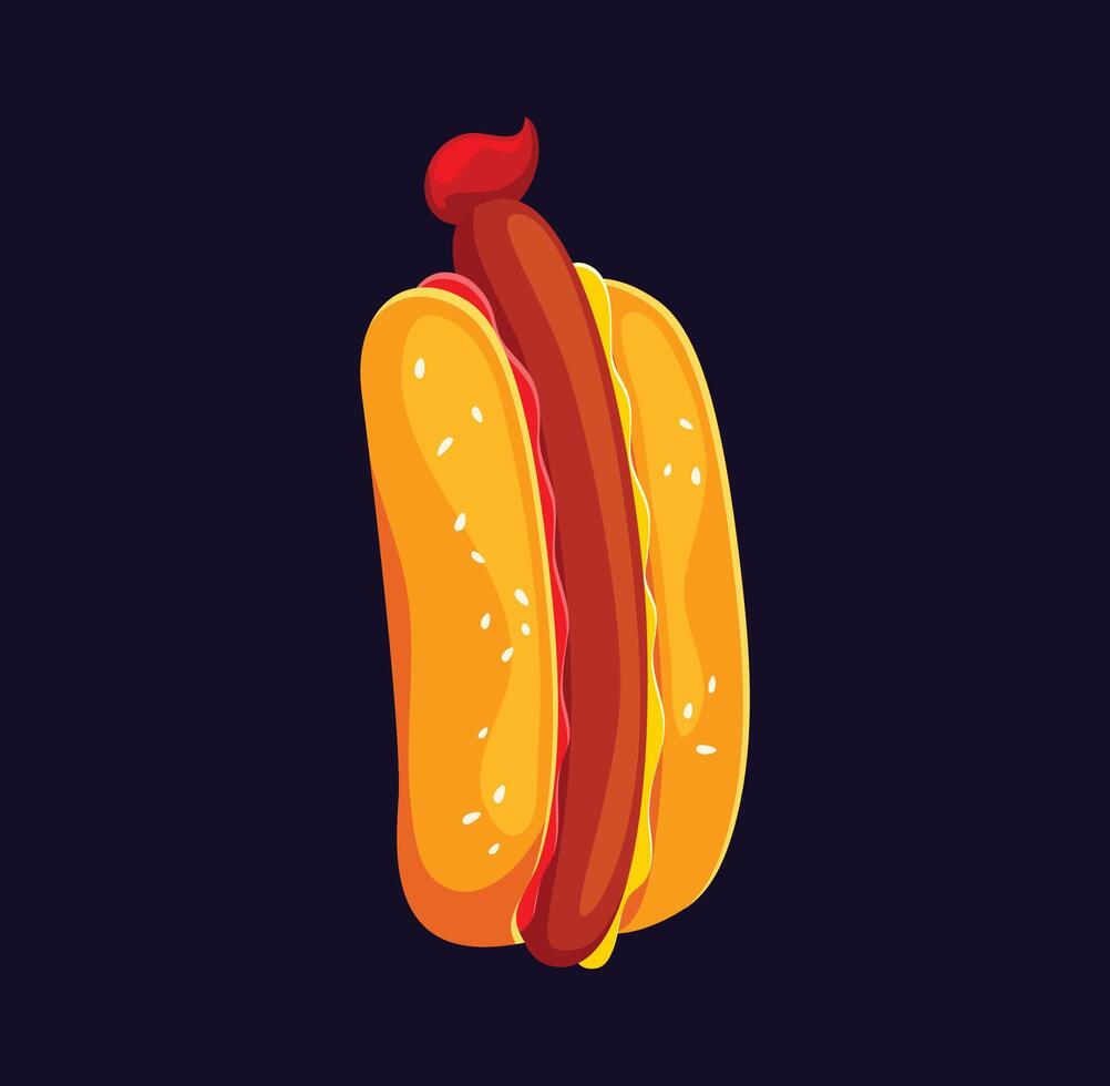 Fast food hotdog cartoon ABC font letter I vector