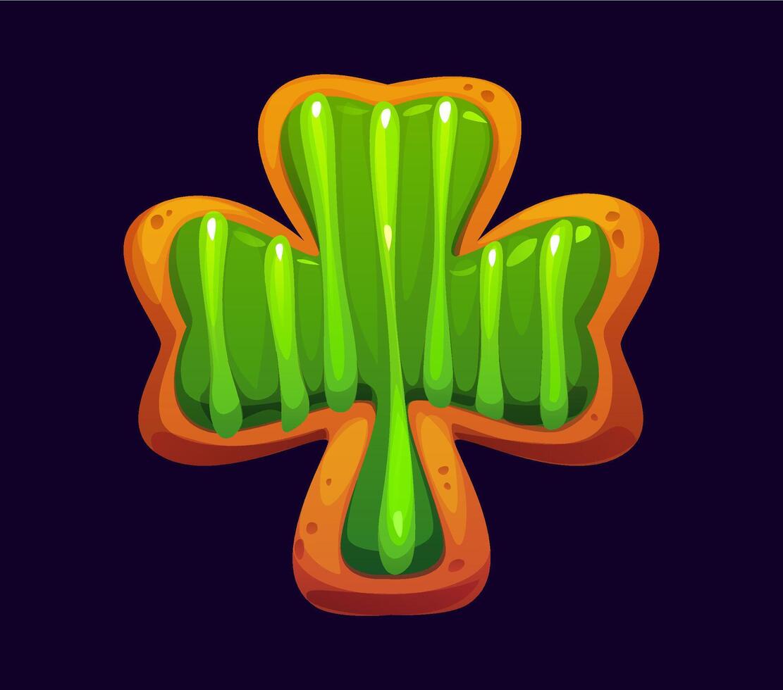 St Patrick day cartoon shamrock clover cookie vector