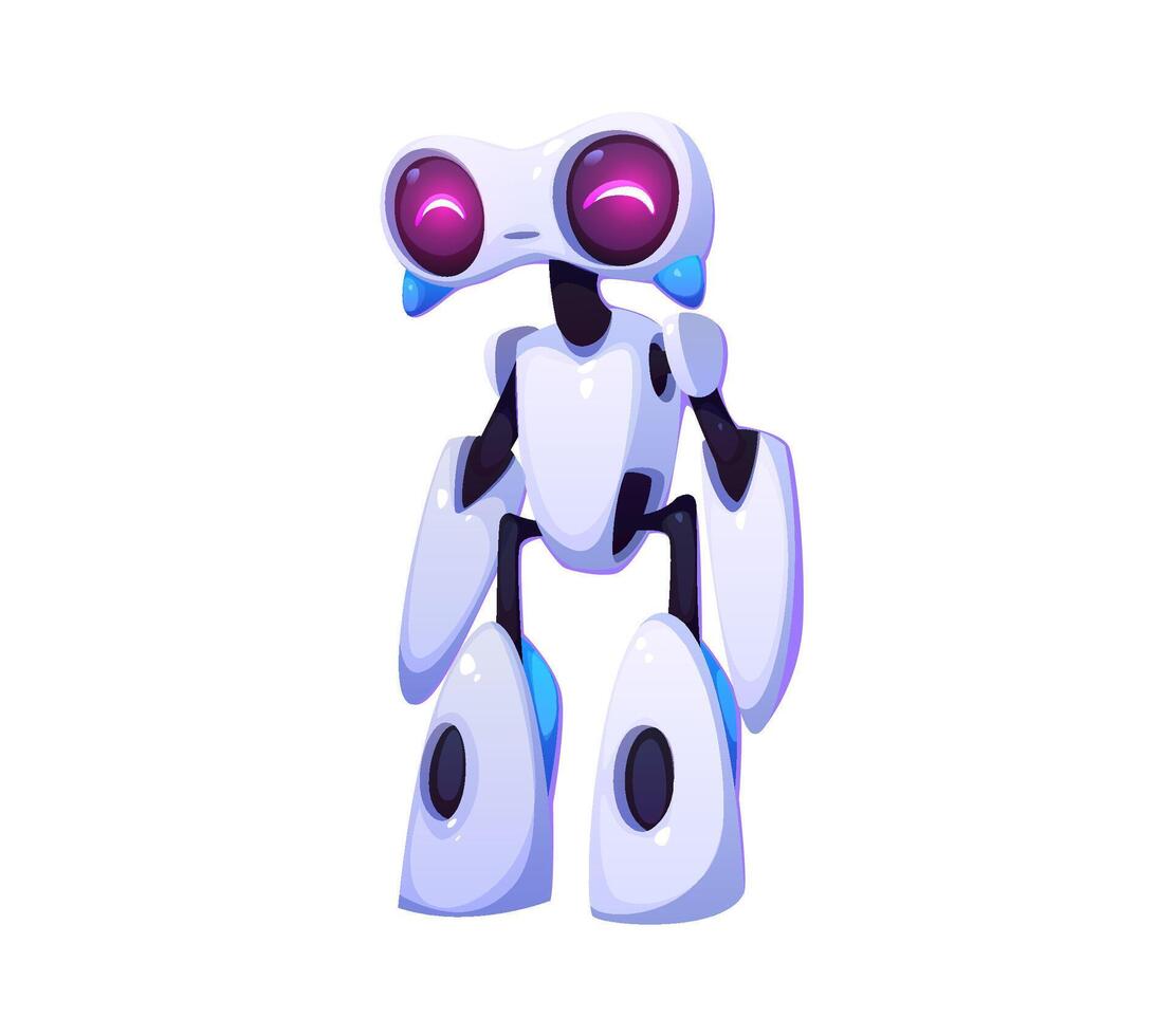 Futuristic robot or digital droid, alien cyber bot vector