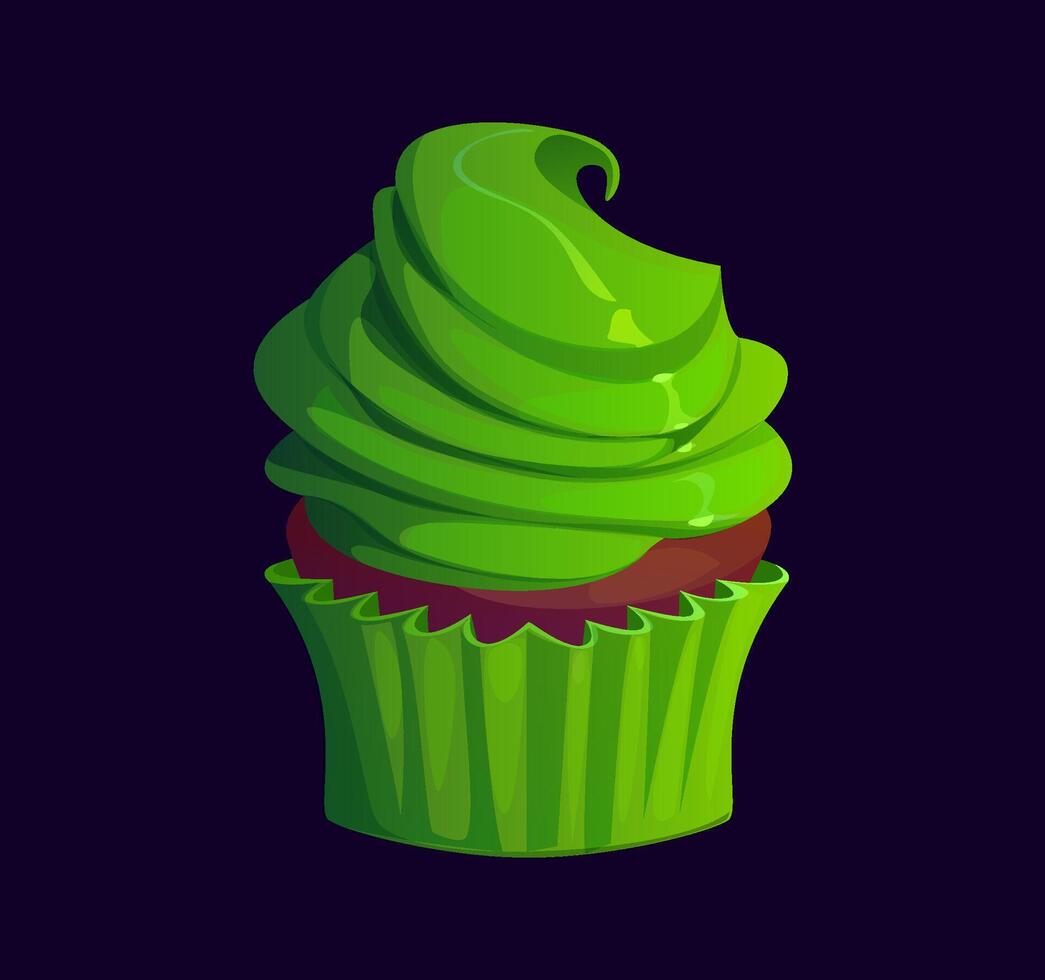 St Patrick day Irish holiday green cupcake muffin vector