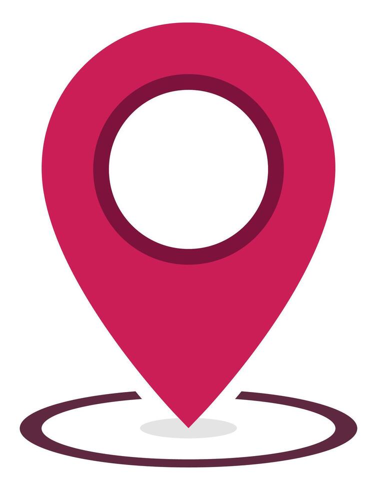 Location pin with circle isolated on white background. vector