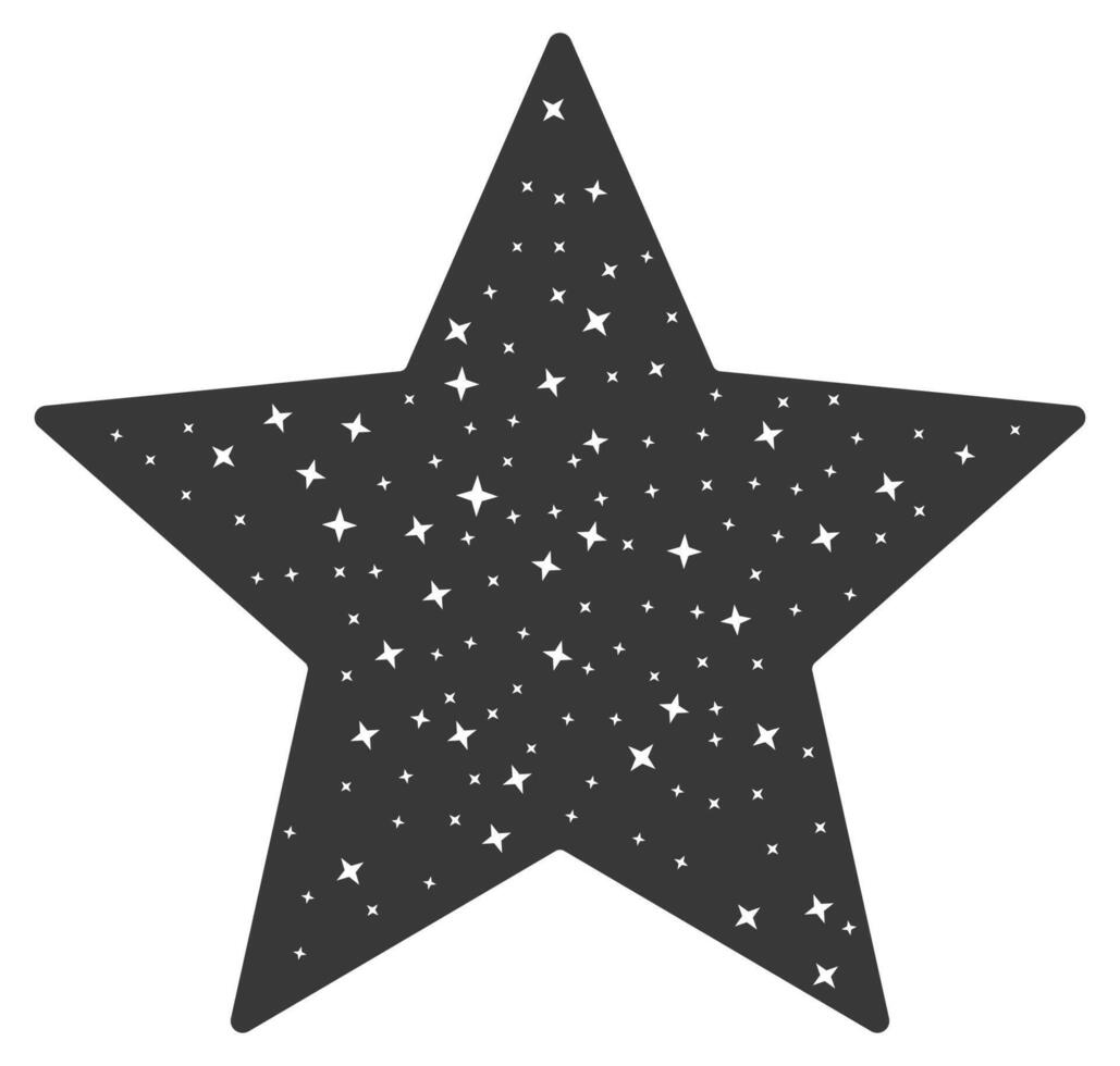 Grunge black star flat icon isolated on white background. vector