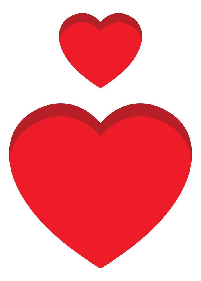 Two red hearts icon isolated on white background. vector