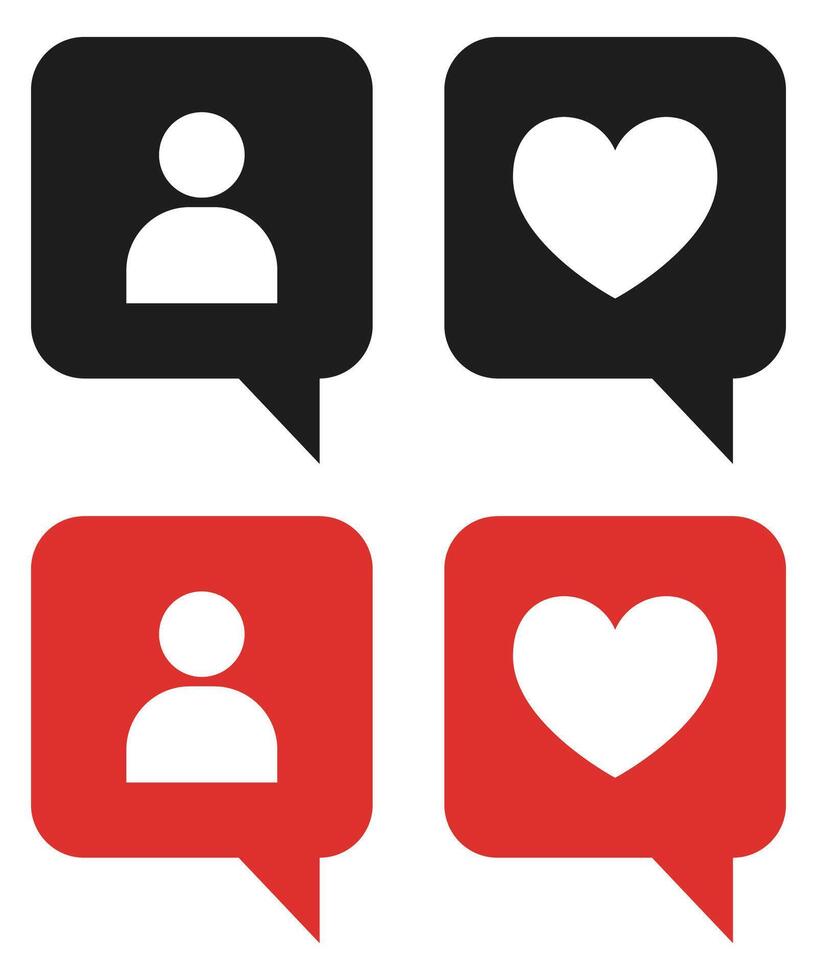 Social media notifications icons set isolated on white background. vector