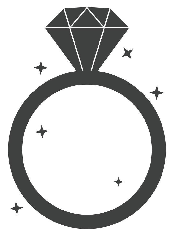 Wedding ring flat icon isolated on white background. vector